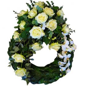 Orkidekrans - Begravningskrans - Vackra Begravningsblommor